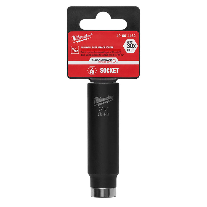 Milwaukee (366) 49-66-4462 SHOCKWAVE™ 1/2" Deep Well Socket 7/16"