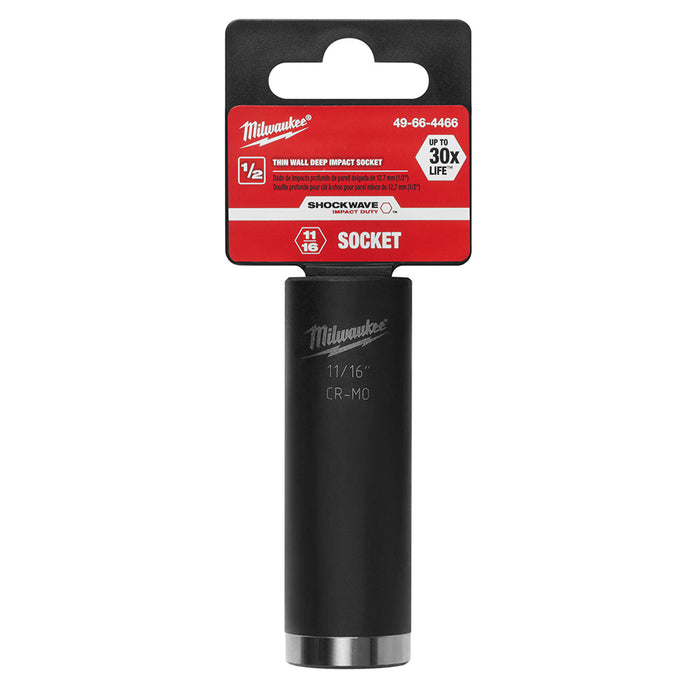 Milwaukee 49-66-4466 SHOCKWAVE™ 1/2" Deep Well Socket 11/16"