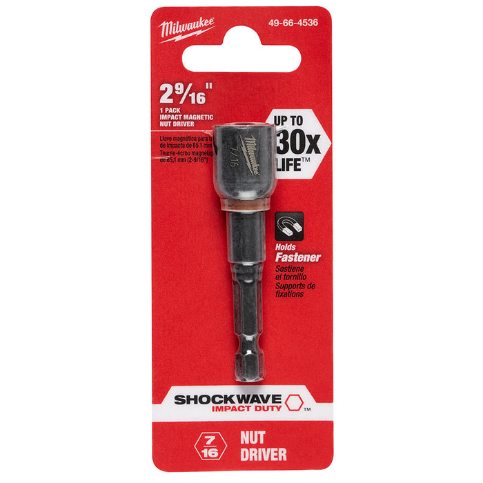 Milwaukee (366) 49-66-4536 SHOCKWAVE™ 2-9/16" MAG NUTDRIVER 7/16"