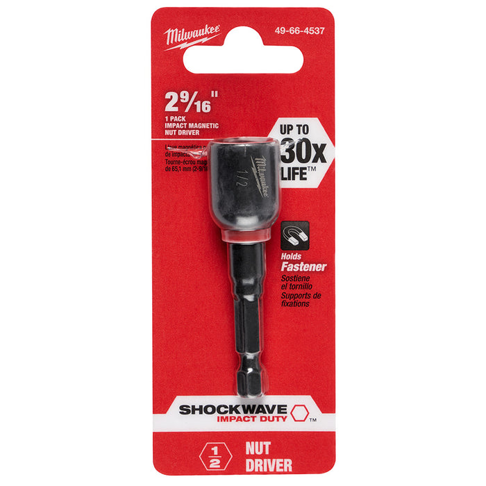 Milwaukee 49-66-4537 SHOCKWAVE™ 2-9/16" MAG NUTDRIVER 1/2" - 1PK