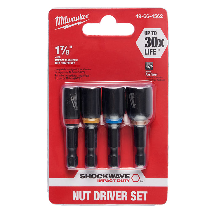 Milwaukee (366) 49-66-4562 SHOCKWAVE™ 1-7/8" Magnetic Nut Driver Set (4PC)