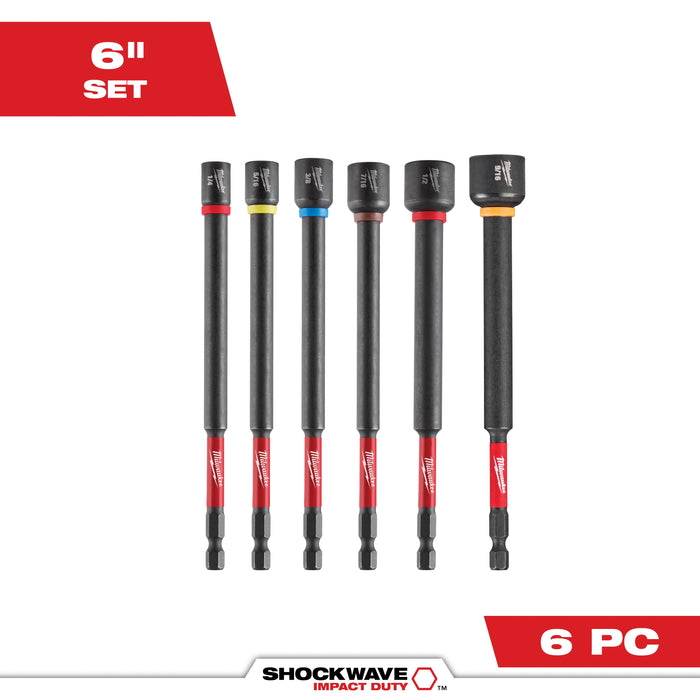 Milwaukee 49-66-4567 SHOCKWAVE Impact Duty™ 6" Magnetic Nut Driver Set 6PC