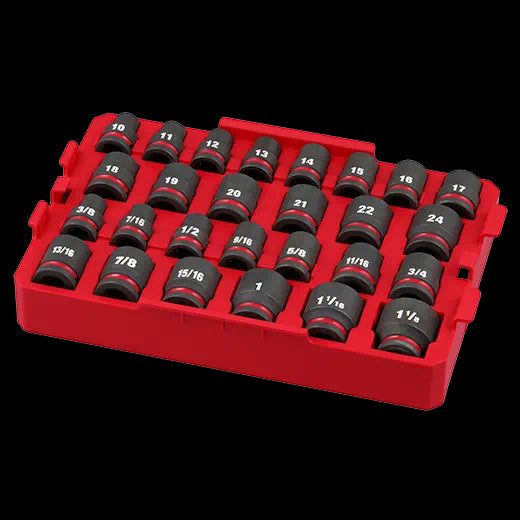Milwaukee 49-66-6819 SHOCKWAVE Impact Duty™ Socket 1/2” Dr 27PC SAE TRAY Set