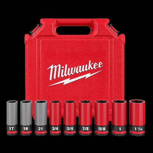 Milwaukee 49-66-7832 SHOCKWAVE Impact Duty™ 1/2 Drive SAE & Metric 9PC Lug Nut Wheel Socket Set