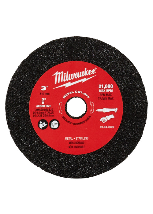 Milwaukee (366) 49-94-3000 Mil 49-94-3000-3" Metal Cut Off Wheel 3P