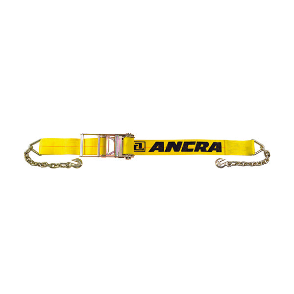 Ancra 49346-14 4" x 27' Ratchet Strap w/43366-14 Chain Anchor- 5, 400 lbs WLL