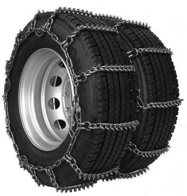 Ancra 50501-T-11-225-NC Ancra X-Treme Grip Heavy Duty Off Road Studded Tire Chain: Triple Heavy Duty Stud 11”-22.5” Tire Chain. Triple, 8mm side & cross chain, 50.00kg per pair, Tire Size: 11”-22.5”. Does not include cams.
