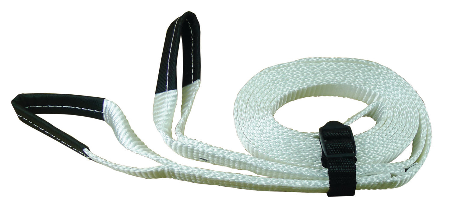 Dynaline (378) 50915 Recovery Strap 1" x 15', MVW 3, 750Lbs, White
