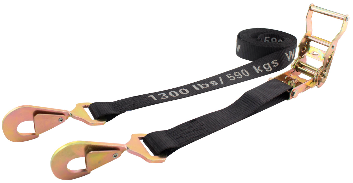 Erickson 51324 1 1/2"x15' 4000 lb Ratchet Strap w/ Snap Hook Bulk Black
