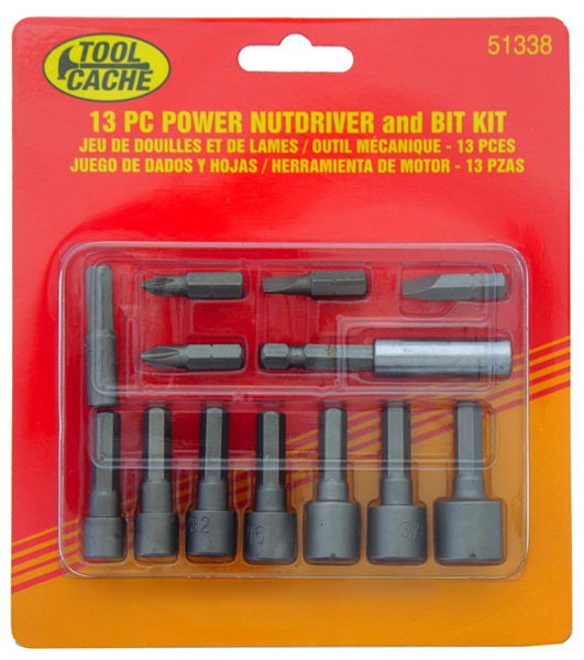 Dynaline 51338 Power Nutdriver & Bit Set, Tool Cache Red Table