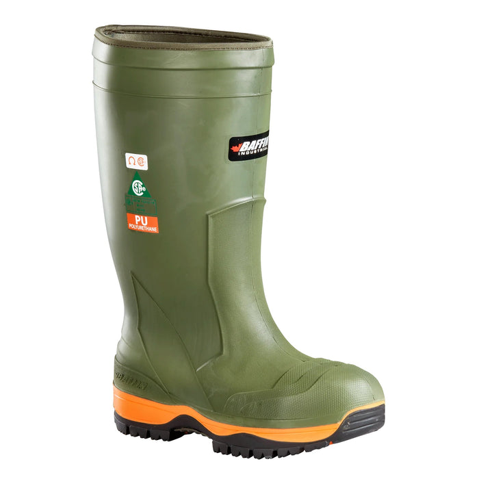 Baffin 51570000672AAA011 Temperature Rating: All Season (-50°C/-58°F). Specifically designed for the North American climate. Light weight abrasion resistant Polyurethane (PU) moulded boot. Wide fit through the calf and foot. Thermal PU