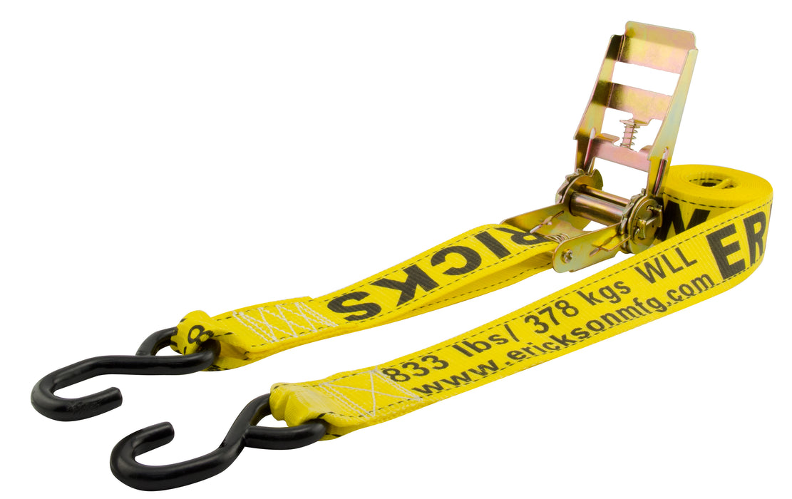 Erickson 52100 2"x15' 2500 lb Ratchet Strap Vinyl Coated Hks Bulk Yellow