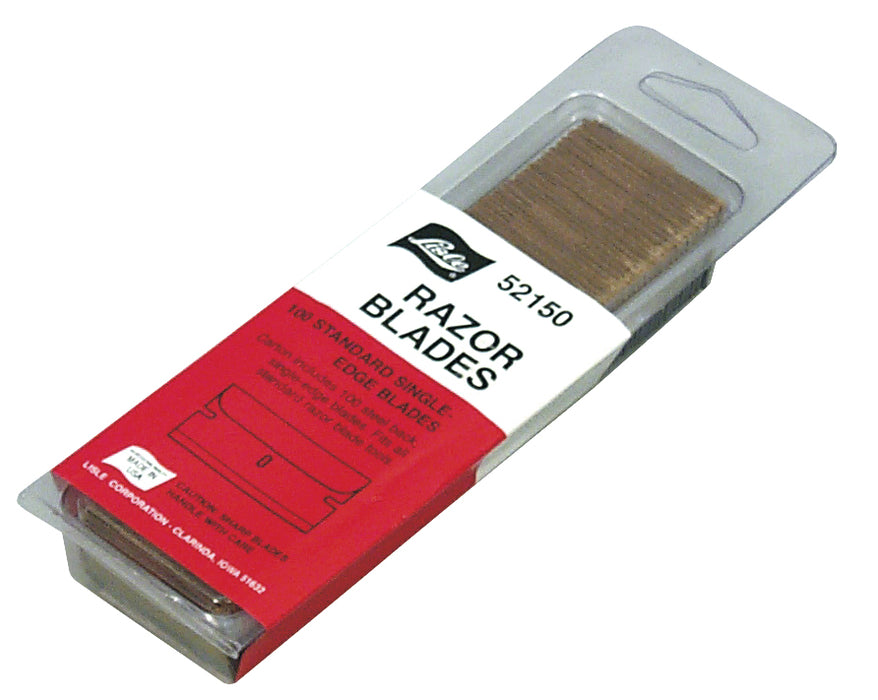 Lisle (371) 52150 Convenient Pack of Standard Razor Blades. Contains 100 1095 carbon stl, single e