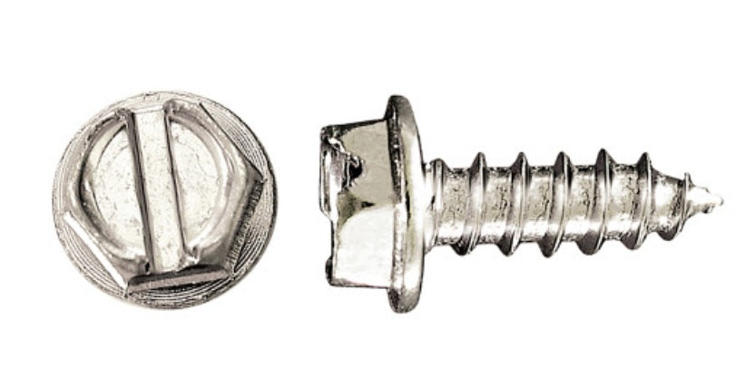 H. Paulin (680) 537-704 Paulin #6 x 3/8" Hex Washer Head Slot Drive Metal Screws Steel Zinc 1000 Pcs