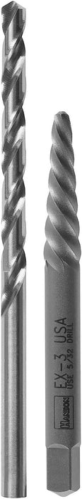 Irwin (928) 53703 IRWIN HANSON EX-3 Spiral Extractor and 5/32" Drill Bit Set, 53703