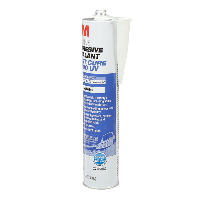 3M 06580 3M™ Marine Sealant Fast Cure, 4000 UV, white, 0.1 gal (378.54 mL), cartridge, Colour: White, 3M Stock No. 7000046623