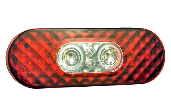 Grote 54672 6" Oval LED Stop Tail Turn Lights with Integrated Back-up