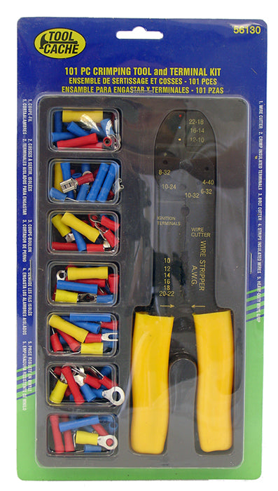Dynaline (378) 56130 Crimping Tool & Terminal Kit, Tool Cache Blue Table