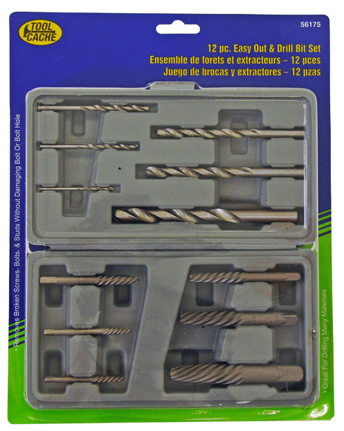 Dynaline (378) 56175 Easy Out & Drill Bit Set, Tool Cache Blue Table