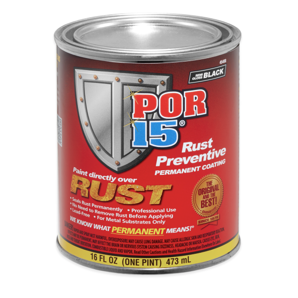 POR-15 (342) 245408 POR-15 Semi-Gloss Black / Rust Preventive / Permanent Coating - Pint