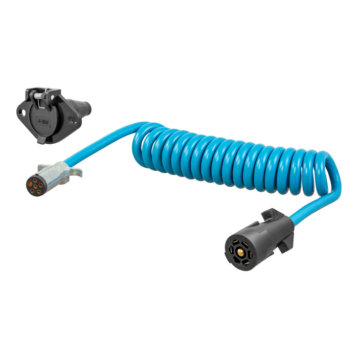 Curt (167) 57283 8' Dinghy Towing Adapter & Socket (7-Way RV Blade to 6-Way Round Vehicle)