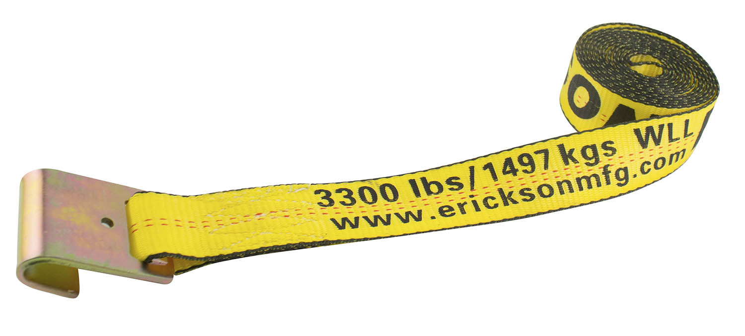 Erickson (447) 58600 2" x 30' WINCH STRAP W/ FLAT HK 10M