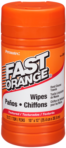 Permatex 25051 PERMATEX FAST ORANGE HAND CLEANER WIPES BUCKET, 72 WIPES