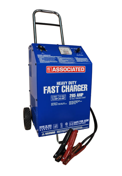 Associated Equipment (702) 6009AGM CHARGER, 6/12V 70/60/2A, AGM, 265 AMP CRANKING ASSIST, WHEELS.