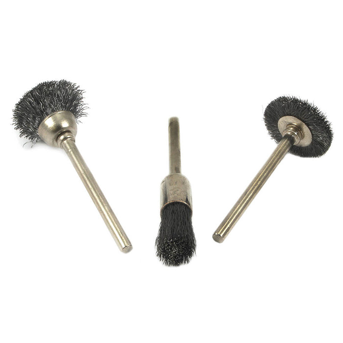 Forney (332) 60241 3-Piece Bristle Wire Brush Set with 1/8 in Shank