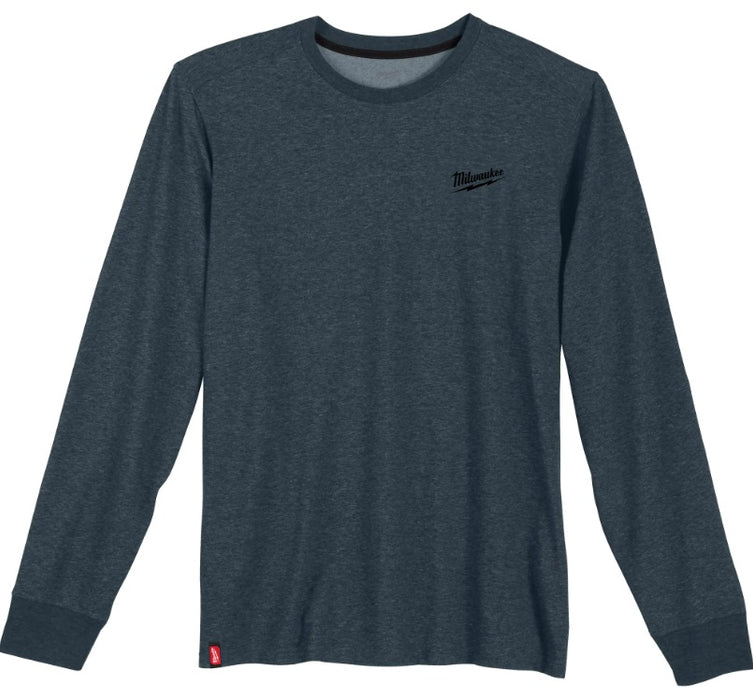 Milwaukee 604BL-3X Hybrid Work Tee - Long Sleeve BLUE, Size 3X