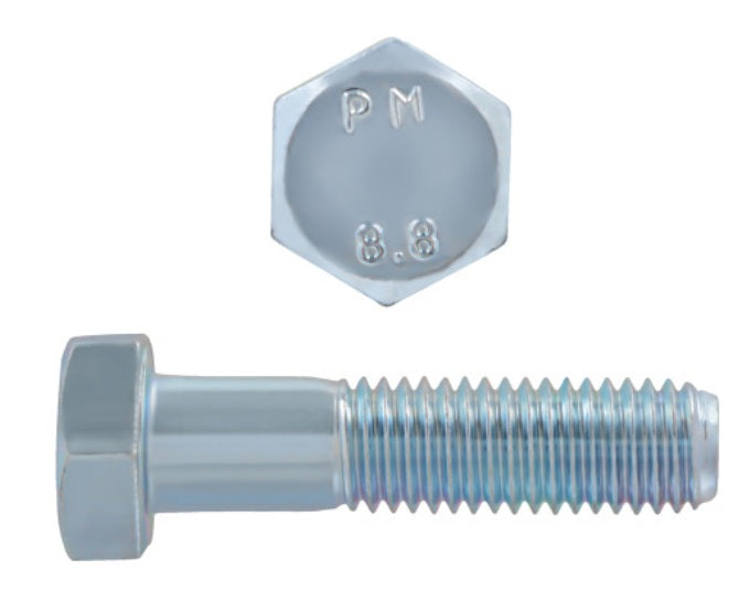 H. Paulin (680) 608-331 Paulin M8-1.25 x 90mm Metric Hex Head Cap Screws CL 8.8 Coarse Zinc DIN931 PT, 100Pcs