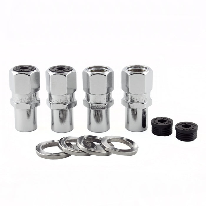 McGard 61005 Chrome Racing Regular .746 Shank Style Lug Nut Set (1/2-20 Thread Size) - Set of 4 Lug Nuts and 4 Washers