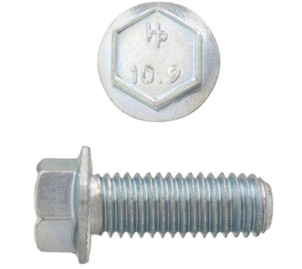H. Paulin (680) 611-270 Paulin M6-1.00 x 16mm Metric Hex Flange Bolts Zinc Class 10.9 Coarse Thread FT 20 Pcs