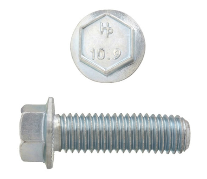 H. Paulin (680) 611-272 Paulin M6-1.00 x 20mm Metric Hex Flange Bolts Zinc Class 10.9 Coarse Thread FT 20 Pcs