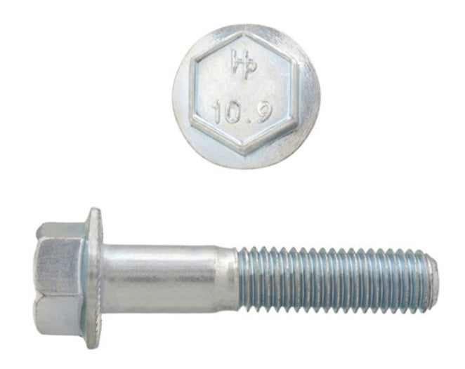 H. Paulin (680) 611-276 Paulin M6-1.00 x 30mm Metric Hex Flange Bolts Zinc Class 10.9 Coarse Thread PT 20 Pcs