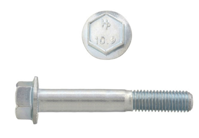 H. Paulin (680) 611-326 Paulin M8-1.25 x 60mm Metric Hex Flange Bolts Zinc Class 10.9 Coarse Thread PT 15 Pcs