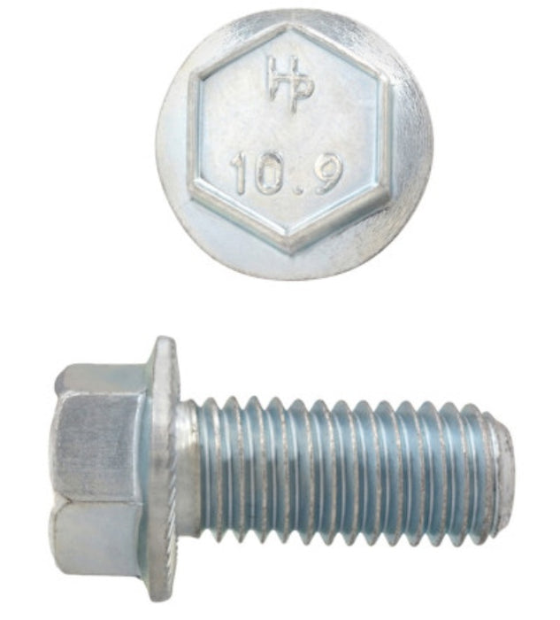 H. Paulin (680) 611-412 Paulin M12-1.75 x 25mm Metric Hex Flange Bolts Zinc Class 10.9 Coarse Thread FT 10 Pcs