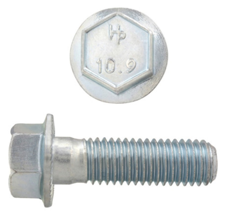 H. Paulin (680) 611-416 Paulin M12-1.75 x 40mm Metric Hex Flange Bolts Zinc Class 10.9 Coarse Thread PT 10 Pcs