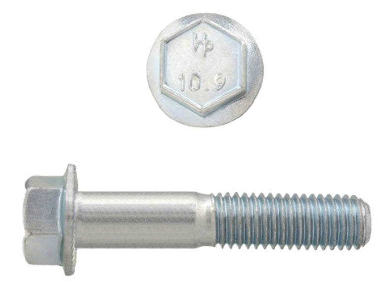 H. Paulin (680) 611-420 Paulin M12-1.75 x 60mm Metric Hex Flange Bolts Zinc Class 10.9 Coarse Thread PT 10 Pcs