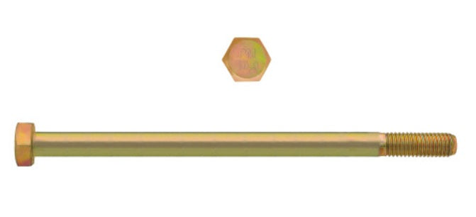 H. Paulin (680) 613-334 Paulin M8-1.25 x 120mm Metric Hex Head Cap Screws CL 10.9 Coarse Zinc-Yellow DIN931 PT 100 Pcs