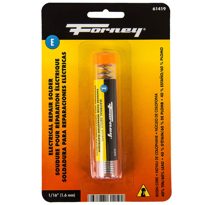 Forney 61419 Solder, Electrical Repair, Rosin Core, 1/16 in, .75 Ounce
