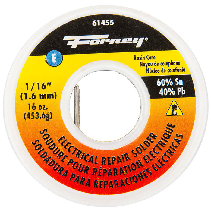 Forney (332) 61455 Solder, Electrical Repair, Rosin Core, 1/16 in, 16 Ounce