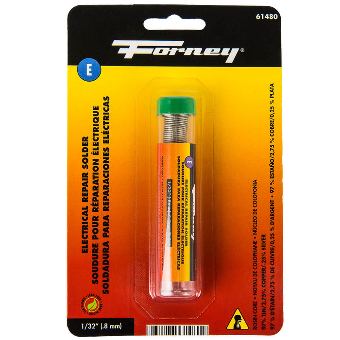 Forney (332) 61480 Solder, Lead Free (LF), Electrical Repair, Rosin Core, 1/32 in, .3 Ounce