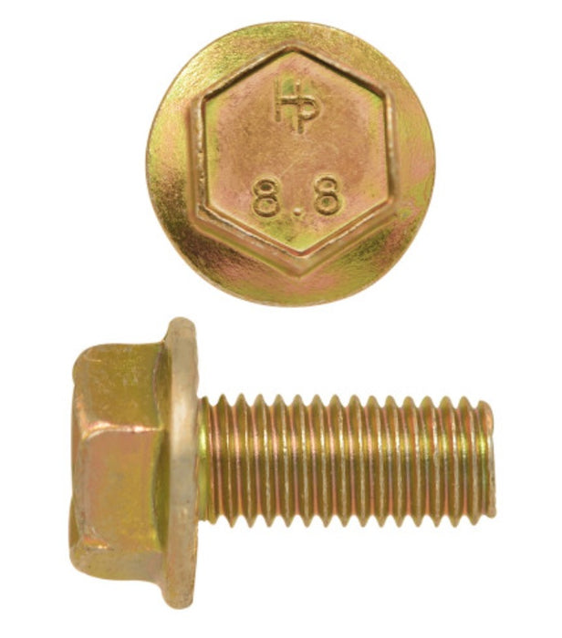 H. Paulin (680) 615-307 Paulin M8-1.25 x 20mm Metric Hex Flange Bolts Zinc-Yellow Class 8.8 Coarse Thread PT 20 Pcs
