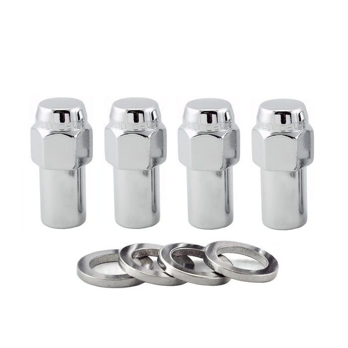 McGard 62001 Chrome Long .946 Shank Style Lug Nut Set (7/16-20 Thread Size)- Set of 4 Lug Nuts and 4 Washers