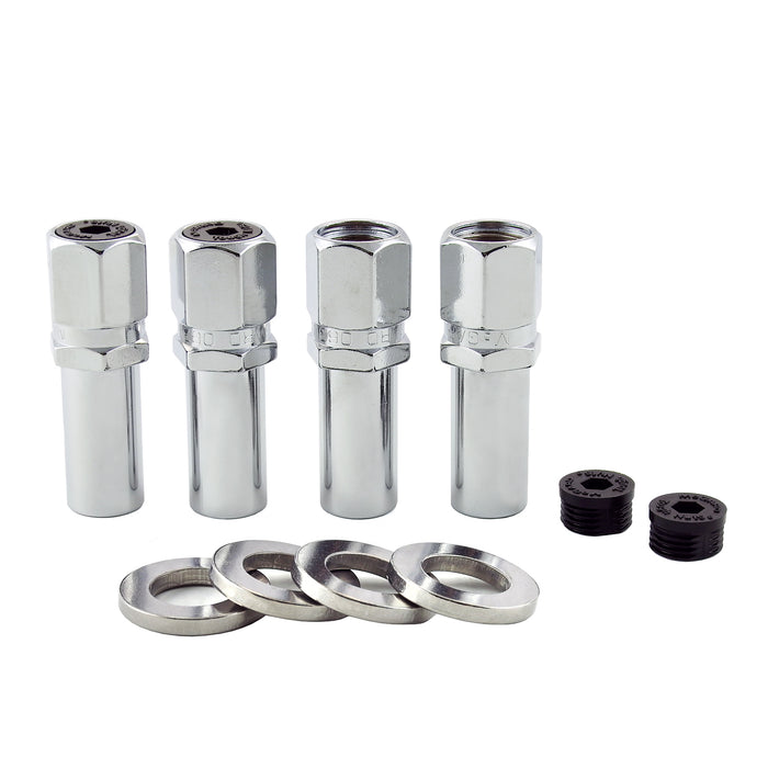 McGard (173) 63001 Chrome Extra Long 1.365 Shank Style Lug Nut Set (7/16-20 Thread Size) - Set of 4 Lug Nuts and 4 Washers