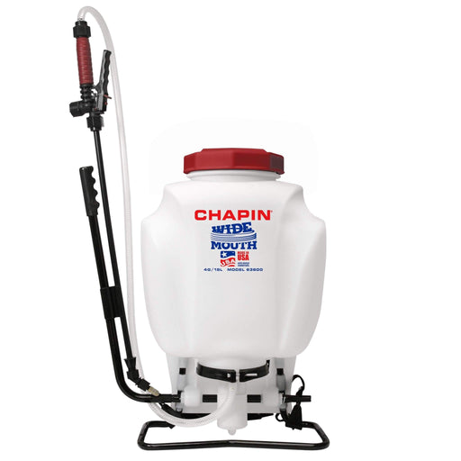 Chapin 63800 Chapin Professional 6" Wide Mouth Backpack Poly Sprayer Piston - 4-Gallon (15-Liter). Applications: weed and pest control, fungus control, fertilizers, general purpose cleaning