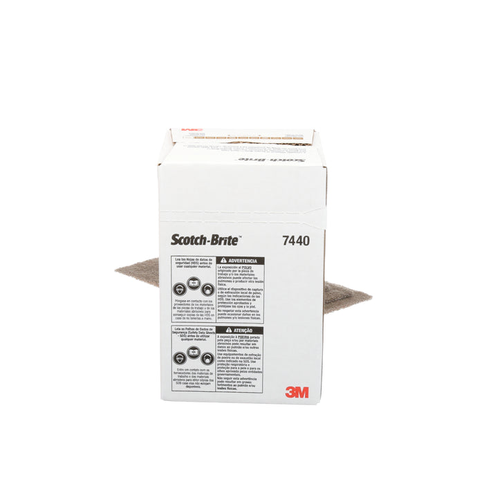 3M 07440 Scotch-Brite™ Heavy Duty Hand Pad, 7440, 9 in x 6 in (22.86 cm x 15.24 cm), 20 pads per box, Colour: Tan, 3M Stock No. 7100080459