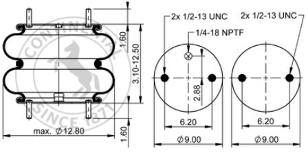 Continental Air Springs 64283 Continental Air Spring FD 330-22 327