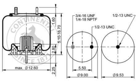 Continental Air Springs 64473 Continental Air Spring 9 10-14 P 461